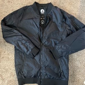 Mens Volcom Lo-Flight Bomber Jacket Medium Black